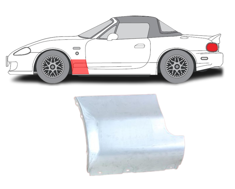 Mazda MX-5 (98-) Priek. sparno apačia (kairė), 45250171, Mazda MX-5 (1998- 2005) Priekinio sparno apačia, Mazda MX-5 (1998- 2005) front wing bottom