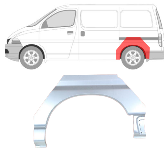 Toyota Hi-Ace (95-) Galinė arka (kairė), Galinės arkos, Toyota Hiace galinė arka, 816683-3, 5901532208252, Galinės arkos