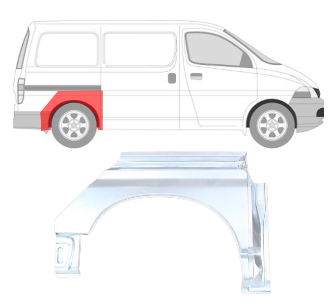 Toyota Hi-Ace (95-) Galinė arka (dešinė), Galinės arkos, Toyota Hiace galinė arka, 816684-3, 5901532208269, Galinės arkos