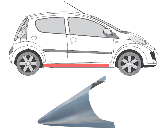 Citroen C1/Peugeot 107 (2005- 2014) Slenkstis