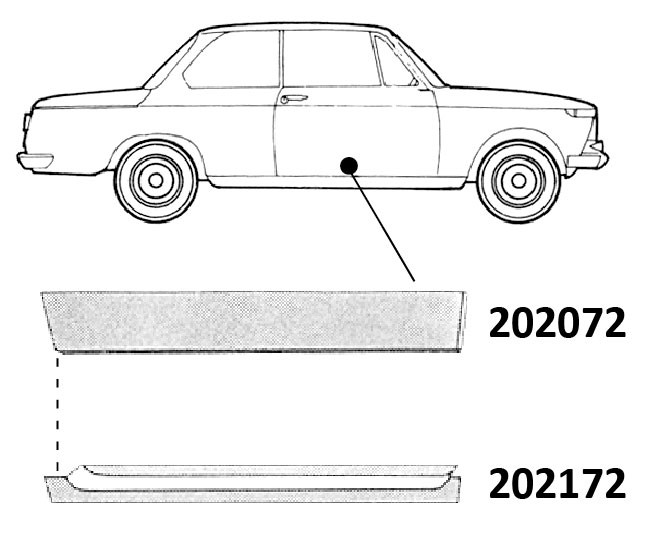 BMW 2 (66-) 1502/2002 Durų remontinė dalis (dešinė), 