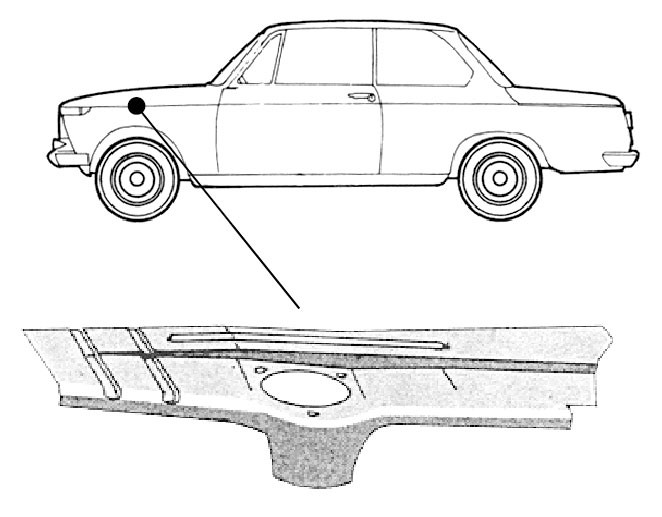 BMW 2 (66-) 1502/2002 Priekinė remontinė dalis (kairė), 