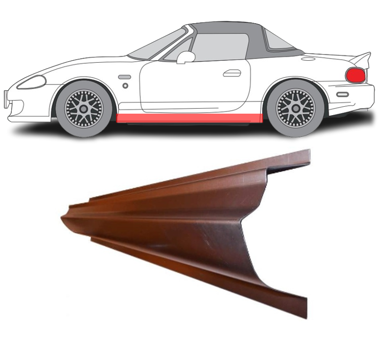 Mazda MX-5 (98-) Slenkstis (kairė), slenksčiai, Mazda MX5 slenkstis, 452541-2, 5901532894615, slenksčiai, Mazda MX5 slenkstis, 452541-2, 5901532894615