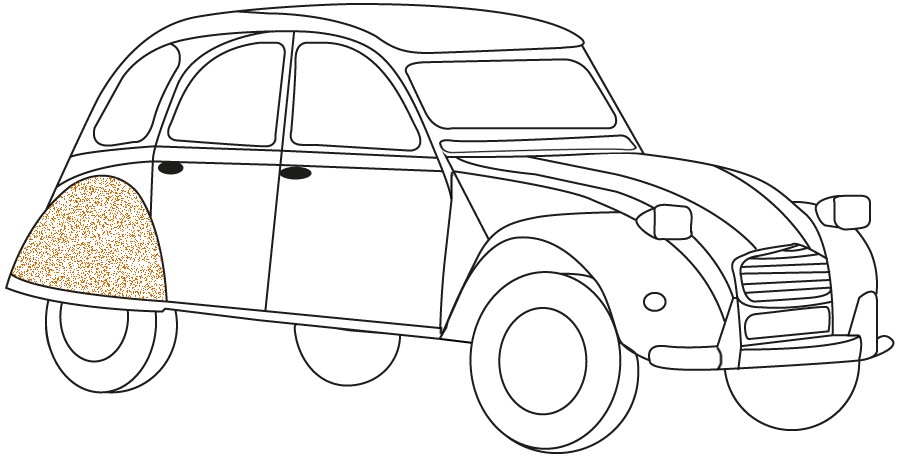 Citroën 2CV Galinis vidinis sparnas (dešinė), 