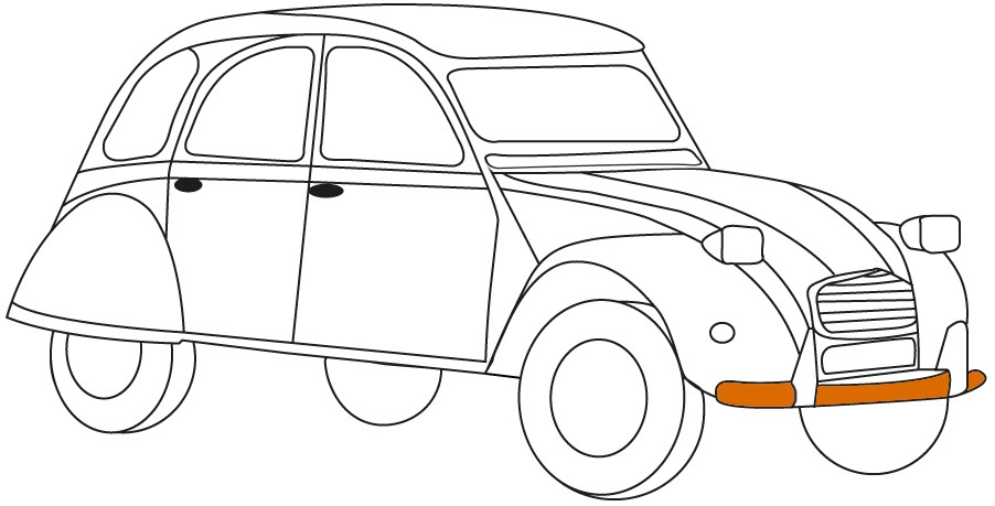 Citroën 2CV/Fourgonette Priekinis bamperis 64-90, 