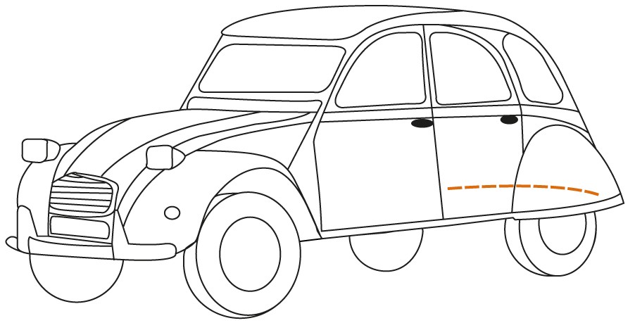 Citroën 2CV Galinis bamperis platus 78+, 