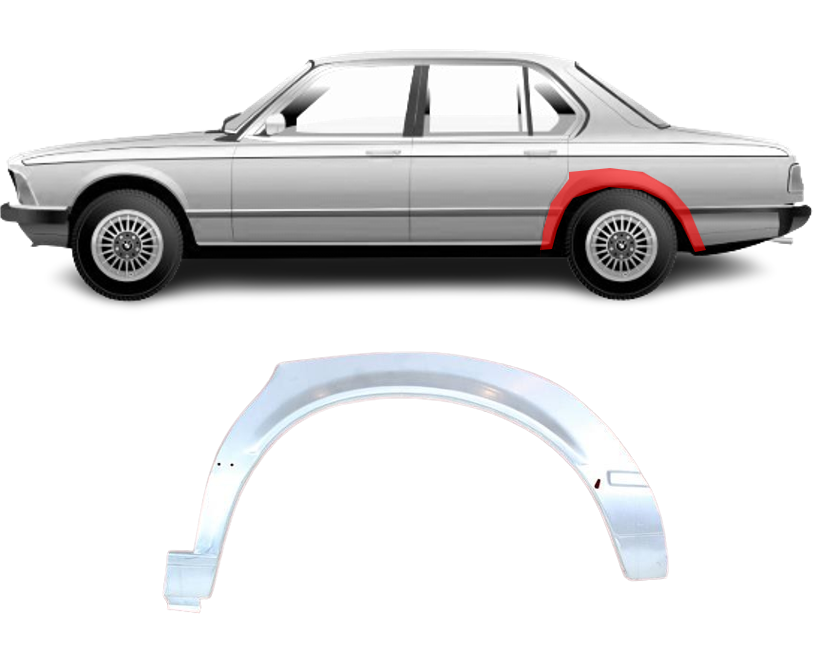 BMW 7 E23 1976- 1986 Galinė arka,BMW 7 E23 1976 galinės arkos,BMW 7 E23 1976 wheelarch,BMW 7 E23 1976 arka,202083-6,0610147,128131