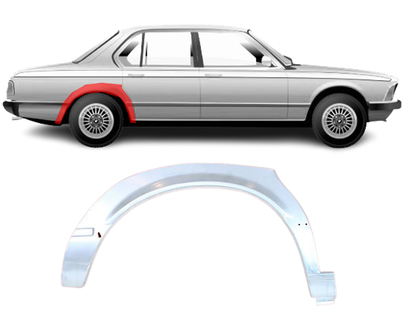 BMW 7 E23 1976- 1986 Galinė arka,BMW 7 E23 1976 galinės arkos,BMW 7 E23 1976 wheelarch,BMW 7 E23 1976 arka,202084-6,0610148,128132