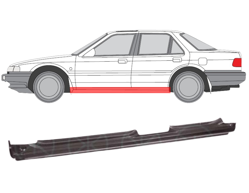 Honda Accord (85-) Slenkstis (4D, kairė), slenkstis, 04631SE3G00, 381441-1, 5901532095104, Honda Accord slenksčiai, slenkstis, 04631SE3G00, 381441-1, 5901532095104, Honda Accord slenksčiai