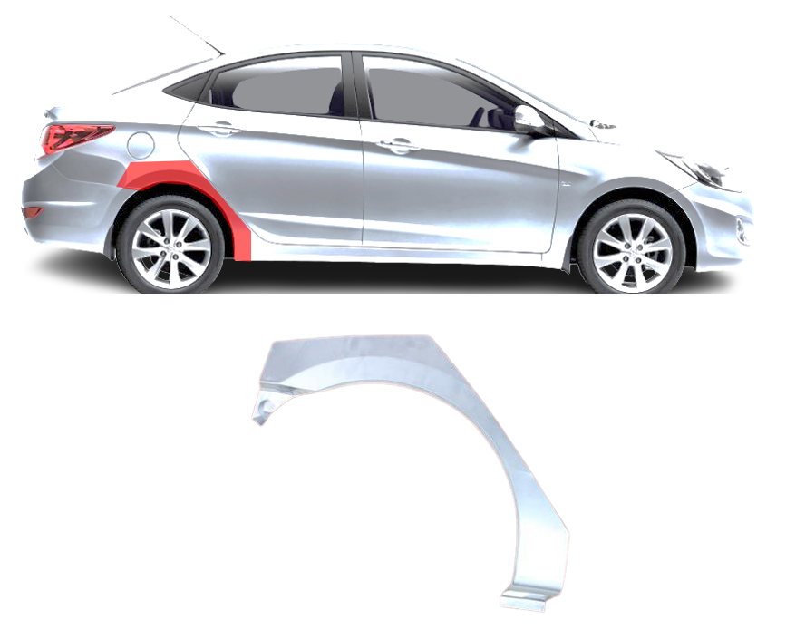 Hyundai Accent (10-) Galinė arka (Solaris, dešinė), Hyundai Accent (2010- 2017) Galinė arka, 40B1844K, 3151582