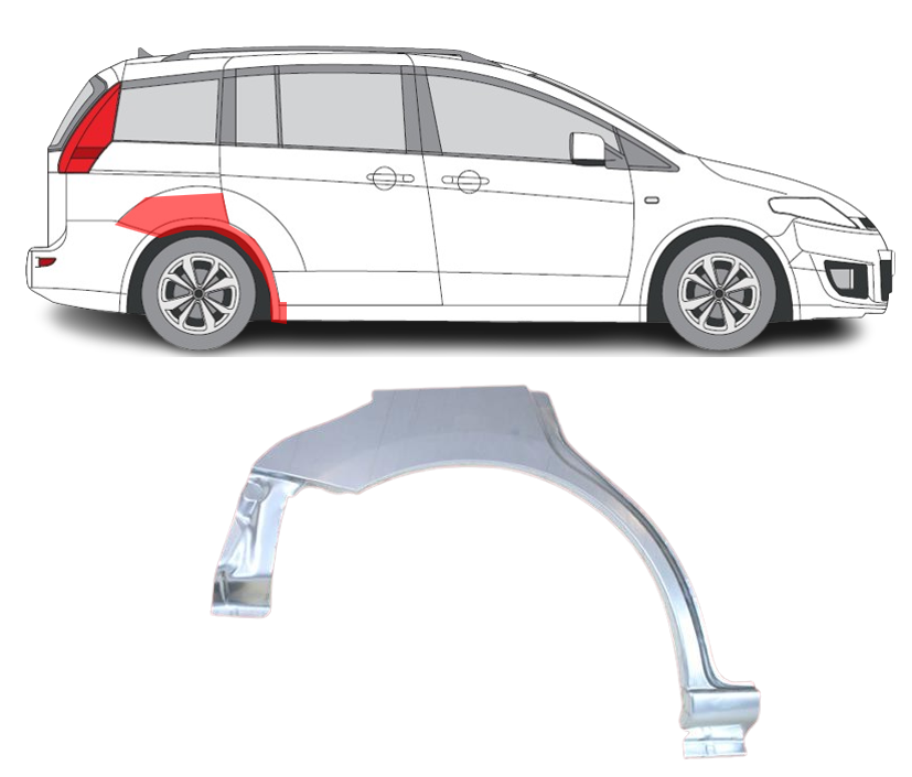 Mazda 5 (05-) Arka (dešinė), Galinės arkos, Mazda 5 arka, 455084-5, 5903107062054, Galinės arkos