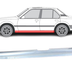 Opel Ascona (81-) Prag (4D, levo), slenksčiai, Opel Ascona slenkstis, 37 60 103, 164590, 315041, 551341-1, 90124695, 5901532140156, slenksčiai