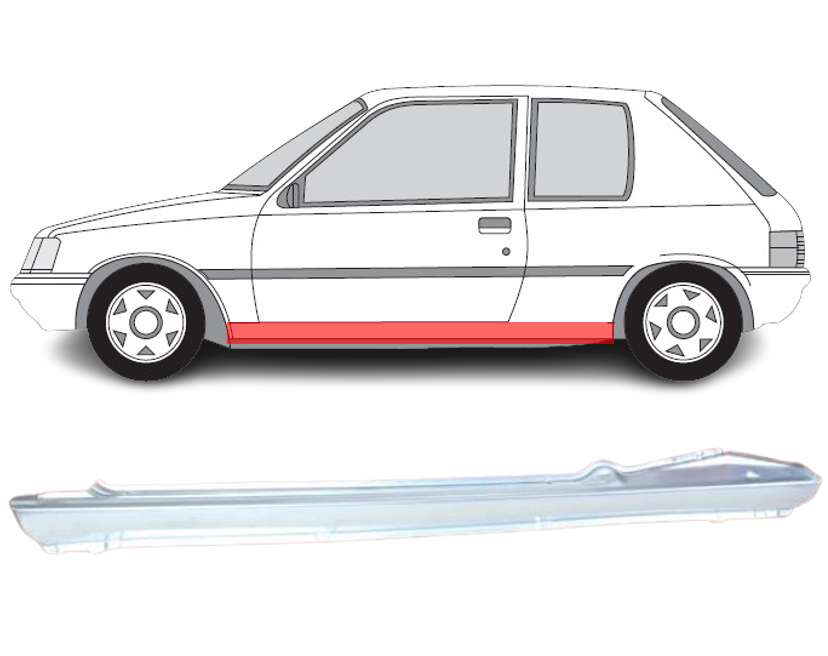 Peugeot 205 (83-) Slenkstis (2D, kairė), slenksčiai, 7009 56 (PEUGEOT), Peugeot 205 Slenkstis, slenksčiai