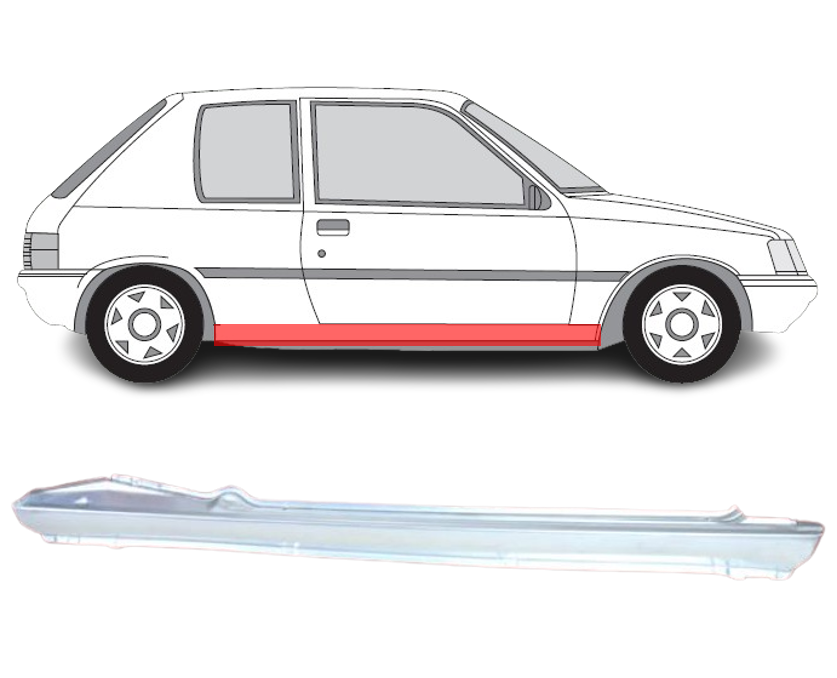 Peugeot 205 (83-) Slenkstis (2D, dešinė), slenksčiai, Peugeot 205 Slenkstis, 7010 54 (PEUGEOT), slenksčiai