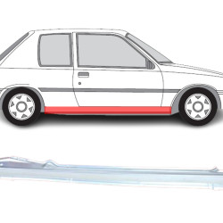 Peugeot 205 (83-) Terskel (2D, høyre), slenksčiai, Peugeot 205 Slenkstis, 7010 54 (PEUGEOT), slenksčiai