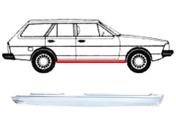 VW Passat (80-) Slenkstis (4D, dešinė), VW Passat B2, VW Passat dalys, slenkstis, 58 30 104, 323 809 676, 425042, 954342-1, 323809676, 5901532224672, slenkstis, VW Passat dalys