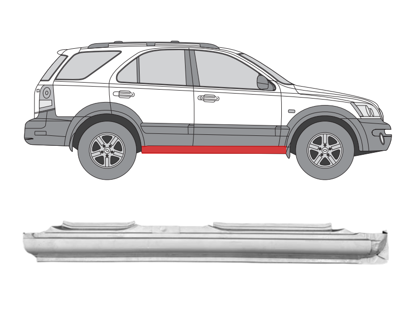 Kia Sorento (02-) Slenkstis (4 durų, dešinė), 417042