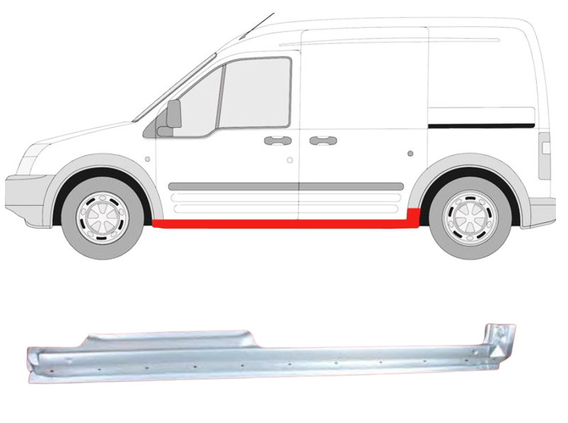 Ford Transit Connect (03-/06-/09-) Slenkstis (ilgo, 4D, kairė), ford Transit Connect 2003 slenkstis, 5 127 995, 9T16 V10131 DB, 9T16V10131DB, 325641-1, 5901532821024, ford Transit Connect 2003 slenkstis, 5 127 995, 9T16 V10131 DB, 9T16V10131DB, 325641-1, 5901532821024