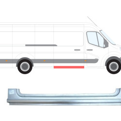 Maître/Movano (10-) Diapositive. seuil de porte (long, droit, Q), Opel Movano slankiojančių durų slenkstis, Renault Master slankiojančių durų slenkstis, 60N142-2, 5901532840018, Opel Movano slankiojančių durų slenkstis, Renault Master slankiojančių durų slenkstis, 60N142-2, 5901532840018